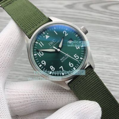 Copy IWC Mark XVII Le Petit Prince Watch Green Dial Green Nylon Strap